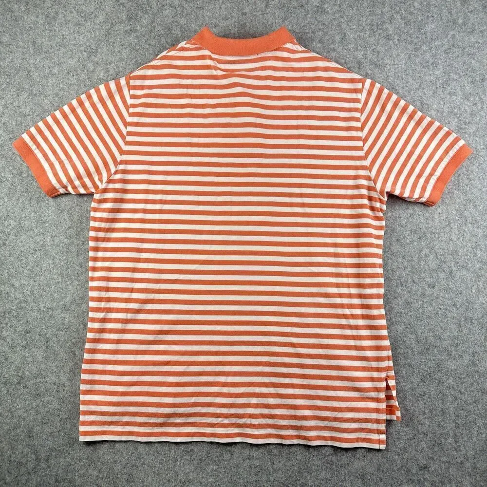 Polo Ralph Lauren Polo Shirt Mens 2XL Coral Striped Classic Short Sleeve Golf*